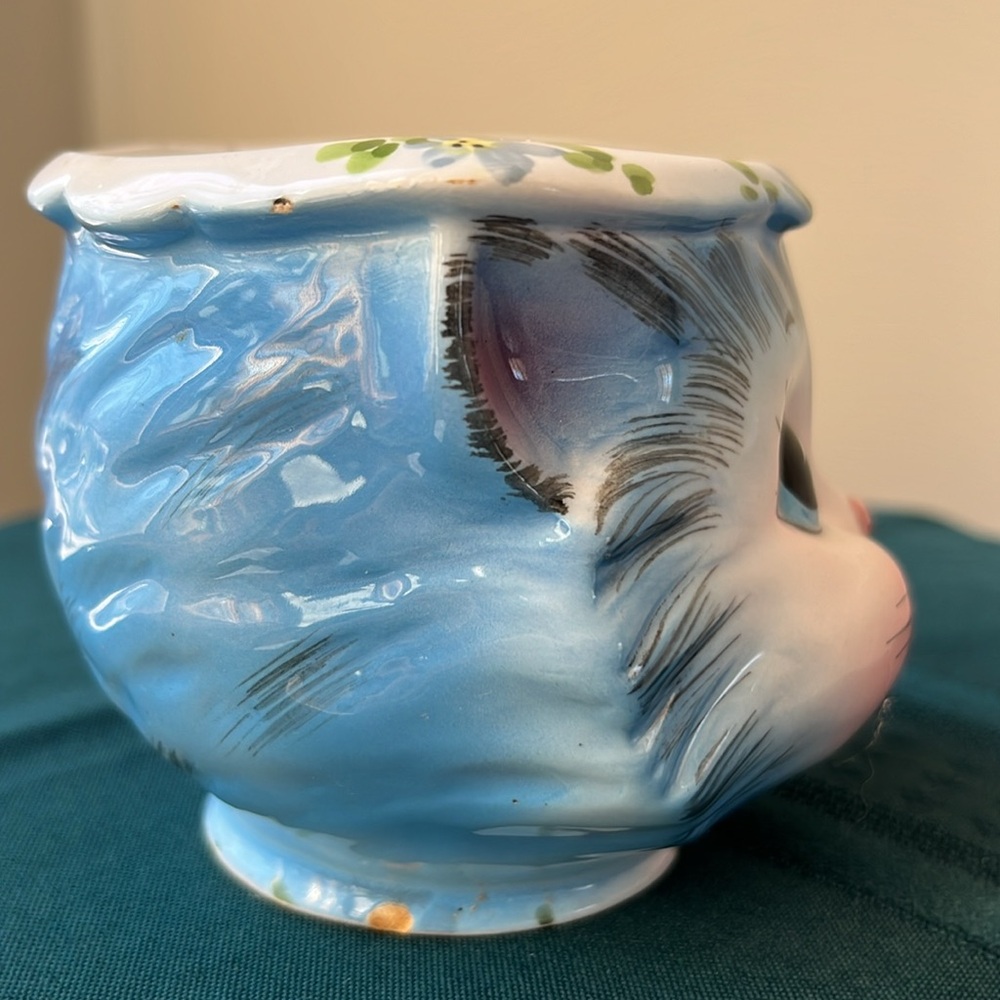 Vintage Lefton Miss Priss Cat‎ Sugar Bowl 1508 Anthropomorphic Kitty Head… - Picture 4 of 12